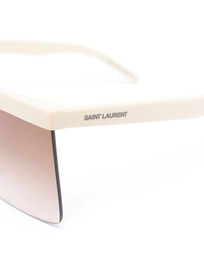 Saint Laurent Square Tinted Sunglasses In Neutrals