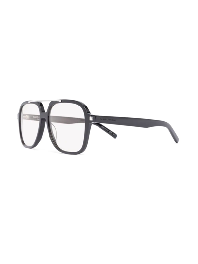 Saint Laurent Square-frame Pilot Glasses In Black