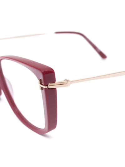 Tom Ford Square-frame Optical Glasses In Red