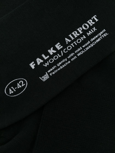 Shop Falke Airport Fine Knit Socks In Black