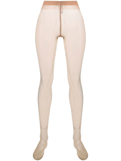 Shop Falke Sheer-coverage Finish Tights In Neutrals
