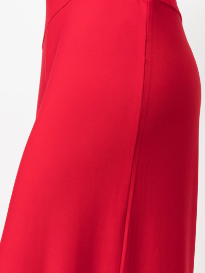 Shop Norma Kamali High-waisted Wide-leg Pants In Red