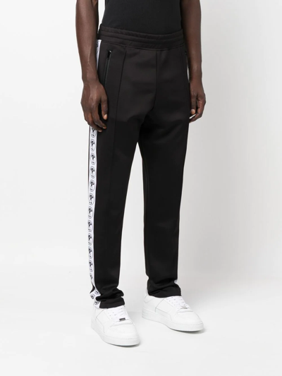Moschino Black Double Question Logo Track Pants In Black