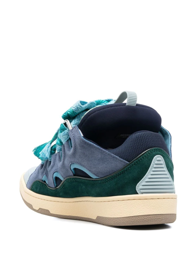 Shop Lanvin Curb Lace-up Sneakers In Blue