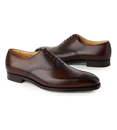 Shop Crockett & Jones Edgware Oxford Shoes In Dark Brown