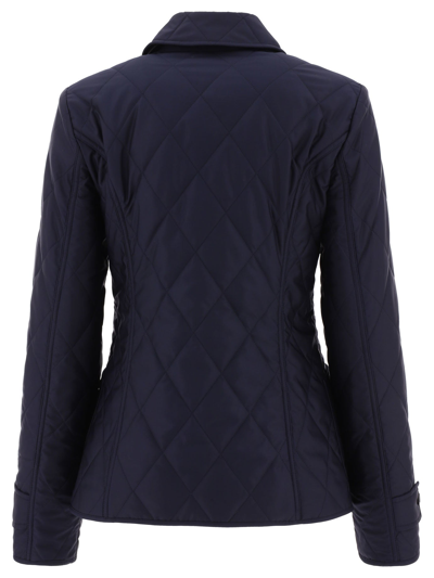 Shop Burberry "fernleigh" Down Jacket In Blue