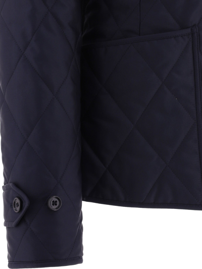 Shop Burberry "fernleigh" Down Jacket In Blue