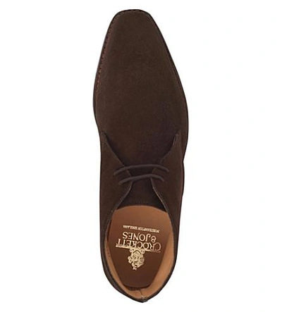 Shop Crockett & Jones Tetbury Suede Chukka Desert Boots In Dark Brown