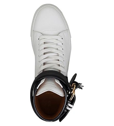 Shop Buscemi 100mm Tassel Leather High-top Trainers In White
