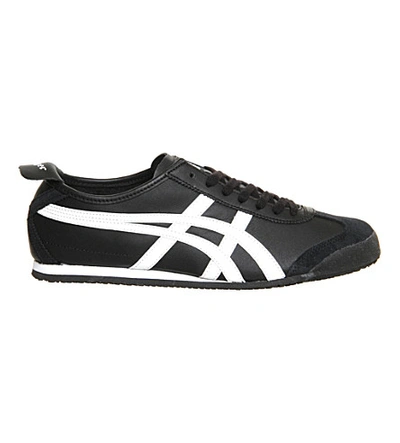 Shop Onitsuka Tiger Mexico 66 Leather Trainers In Blackwhite