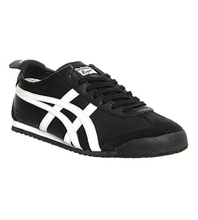 Shop Onitsuka Tiger Mexico 66 Leather Trainers In Blackwhite