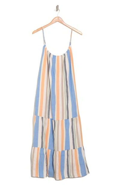 Stitchdrop Out East Stripe Sleeveless Dress In Cabana Blue