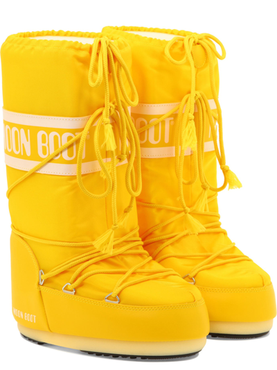 Shop Moon Boot "nylon" After-ski Boots In Yellow