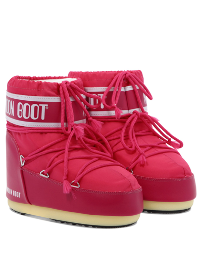 Shop Moon Boot "classic Low 2"  After-ski Ankle Boots In Fuchsia