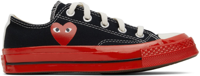 Shop Comme Des Garçons Play Black & Red Converse Edition Chuck 70 Low-top Sneakers