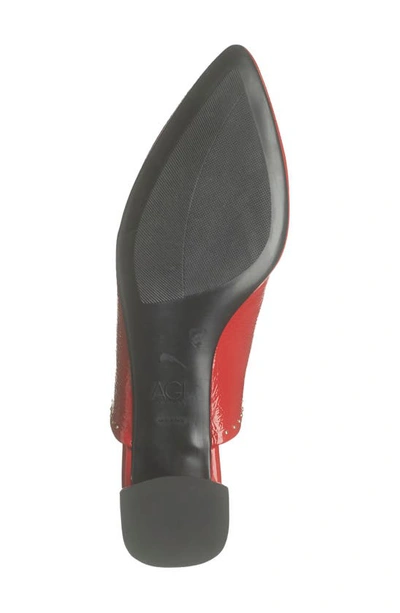 Shop Agl Attilio Giusti Leombruni Pointed-toe Slip-on Zip Mule In Scarlet Patent