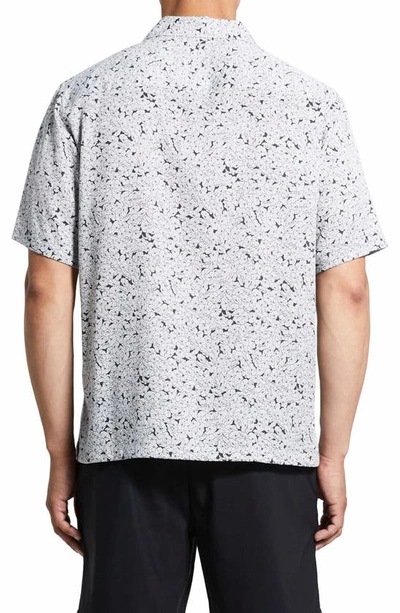 Shop Theory Noll Floral Short Sleeve Button-up Camp Shirt In Black/ White - A05