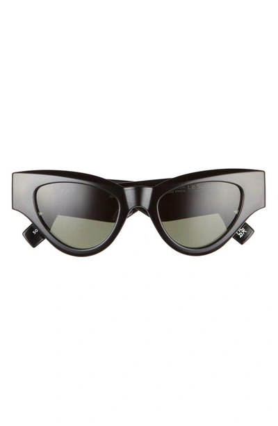 Le Specs Fanplastico 50mm Small Cat Eye Sunglasses In Black