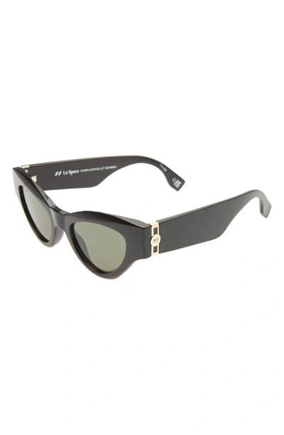 Le Specs Fanplastico 50mm Small Cat Eye Sunglasses In Black