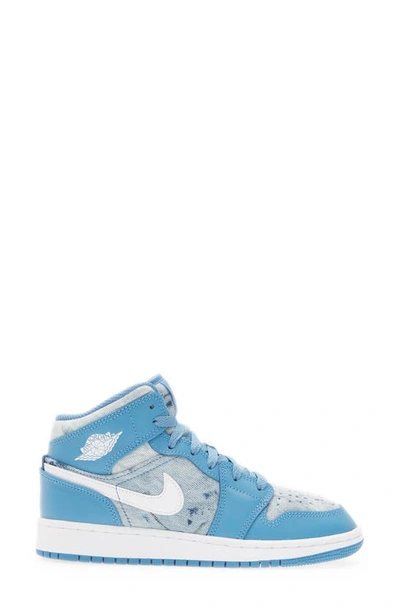 Shop Jordan Air  1 Mid Sneaker In Dutch Blue/ White