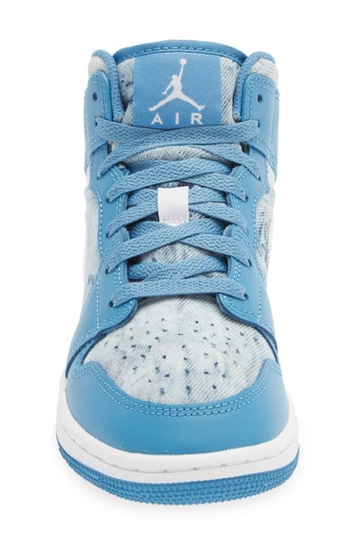 Shop Jordan Air  1 Mid Sneaker In Dutch Blue/ White