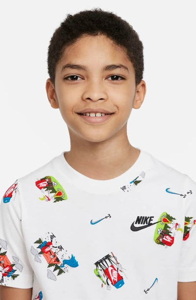 Nike Kids' Sportswear Cotton Graphic Tee In White