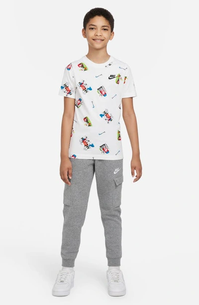 Nike Kids' Sportswear Cotton Graphic Tee In White