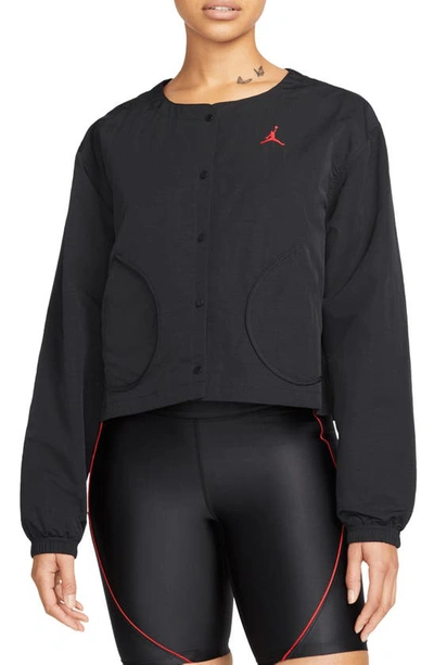 Jordan Essentials Flight Jacket In Black/ Gym Red | ModeSens