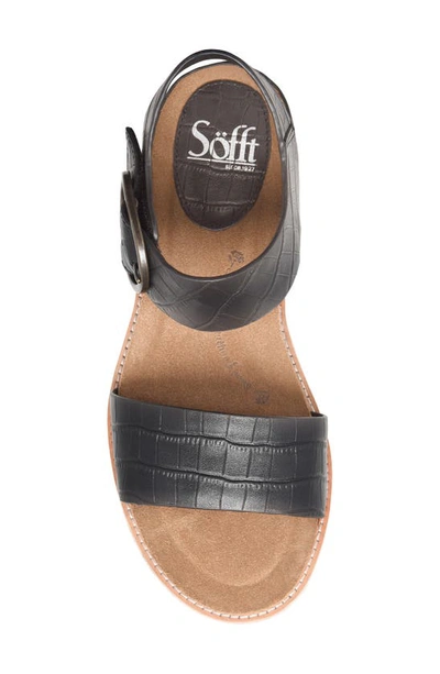 Söfft Bali Sandal In Black Croc