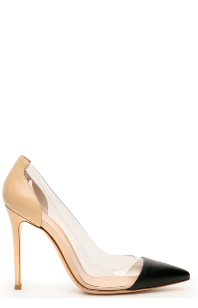 Shop Gianvito Rossi Plexi Pointed Toe Pumps In Multi