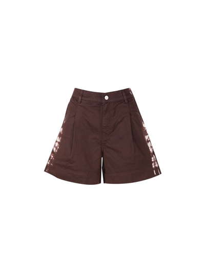 Shop P.a.r.o.s.h . Side Print Tailored Shorts In Brown
