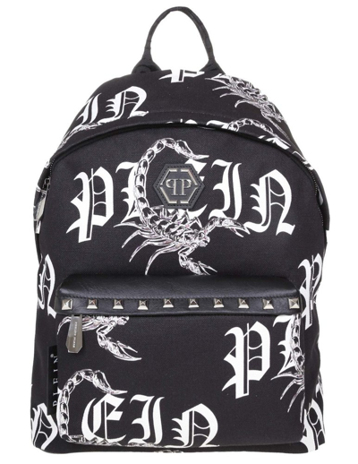 Shop Philipp Plein Logo Plaque Zipped Backpack In Multi