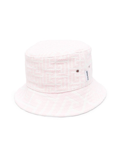 Jacquard bucket hat with Balmain monogram