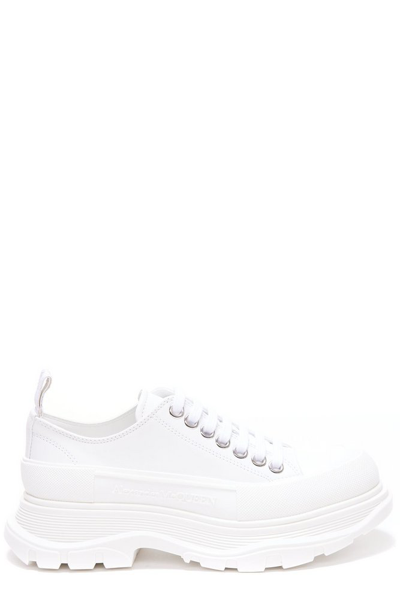 Shop Alexander Mcqueen Tread Slick Chunky Sneakers In White