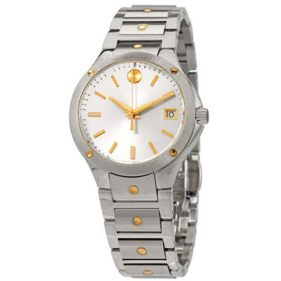 Shop Movado Se Quartz Silver Dial Ladies Watch 0607516 In Gold Tone / Silver