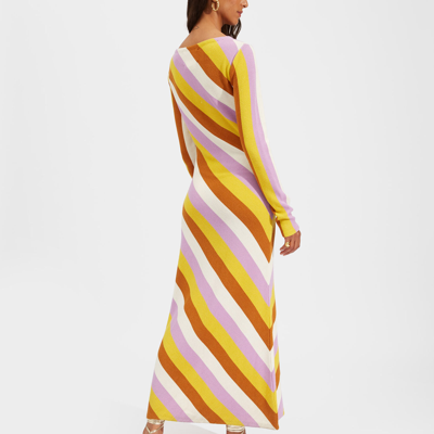 Shop La Doublej Knit Swing Dress In White Stripes