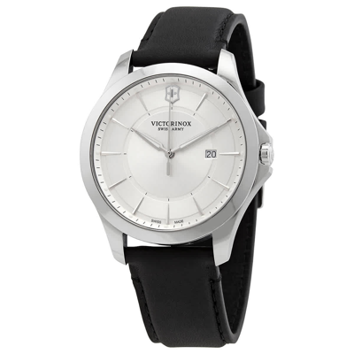 Shop Victorinox Alliance Quartz Silver Dial Mens Watch 241905 In Black / Silver