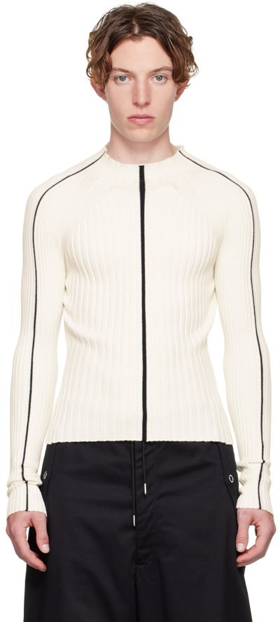 Shop Dion Lee Ssense Exclusive White Sweater In Ivory/black