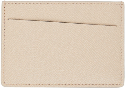 Shop Maison Margiela Beige Leather Card Holder In T2086 Cachemire