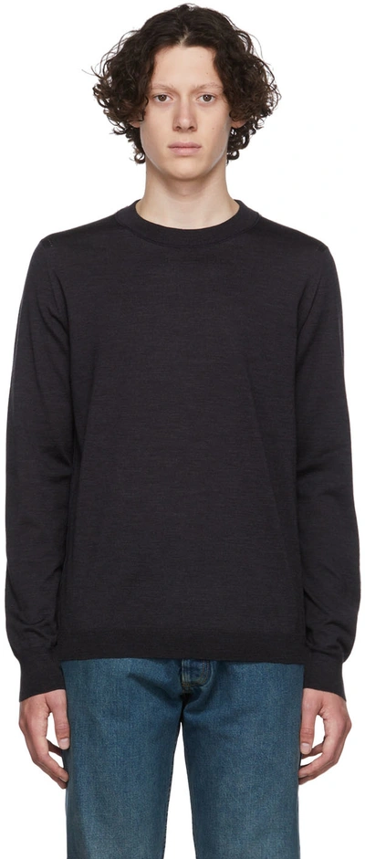Shop Maison Margiela Gray Wool Sweater In 860f Charcoal+navy D