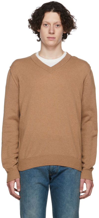 Shop Maison Margiela Brown Cashmere Sweater In 131 Camel