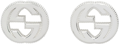 Shop Gucci Silver Interlocking G Cufflinks In 8106 Argento