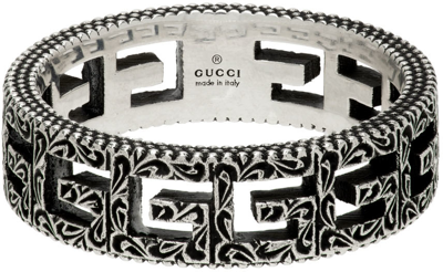 Shop Gucci Silver Square G Ring In 0811 Pall.blackprezi