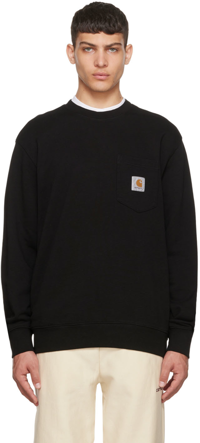 Shop Carhartt Black Pocket Sweatshirt In 89xx Black