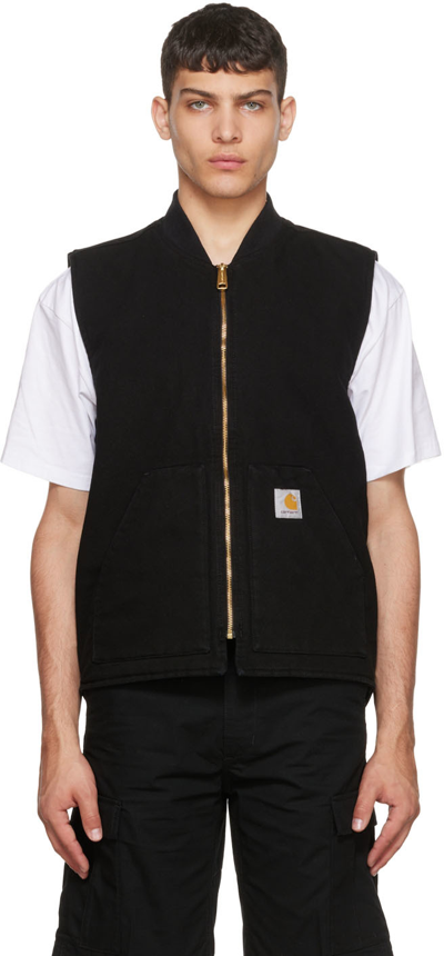 Shop Carhartt Black Organic Cotton Vest In 8902 Blck