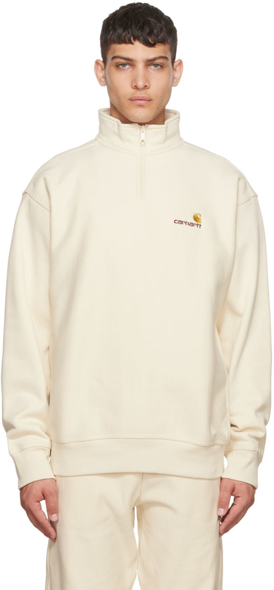 Shop Carhartt Off-white American Script Sweatshirt In 05xx Natural