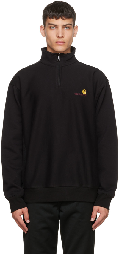 Shop Carhartt Black American Script Sweatshirt In 89xx Black
