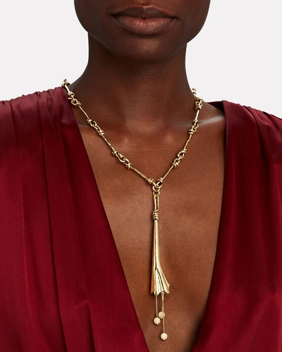 Shop Ulla Johnson Palila Knot Necklace In Gold