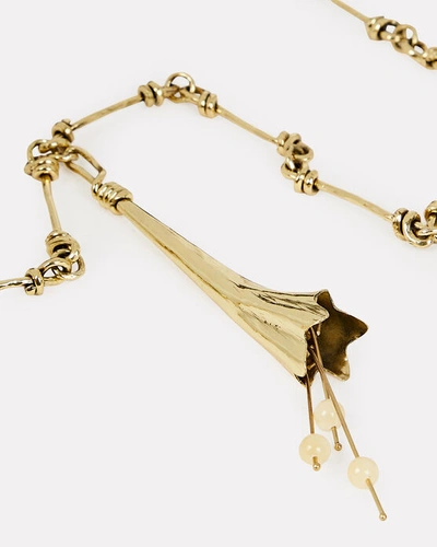 Shop Ulla Johnson Palila Knot Necklace In Gold