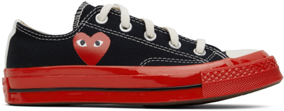 Shop Comme Des Garçons Play Black & Red Converse Edition Chuck 70 Low-top Sneakers In 1 Black